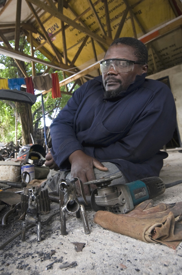 Joseph Mpepo, originally from a southern region of Tanzania close to the Zambian border, has extremely limited use of his legs, and like most employees, works on the ground.
