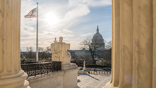 View from the Supreme Court Building looking toward the US Capitol Building