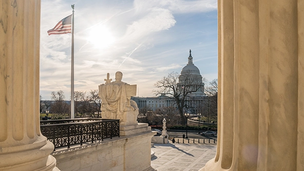 View from the Supreme Court Building looking toward the US Capitol Building