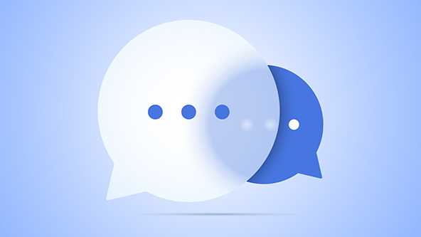 Two overlapping chat bubbles