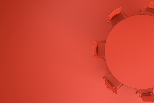 Meeting table on a minimalist background