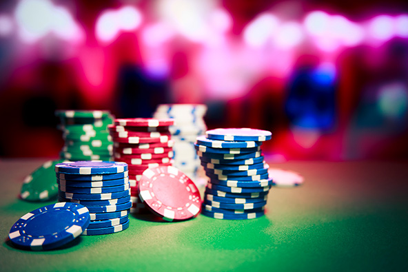 casino chips on gaming table