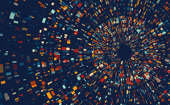 big data visualization with spiral of square shapes