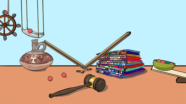 broken stick and gavel