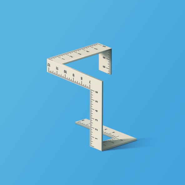 illustration of a ruler on a blue background
