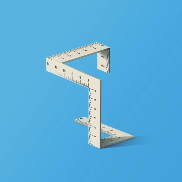 illustration of a ruler on a blue background