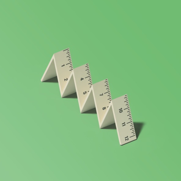 illustration of a ruler on a green background