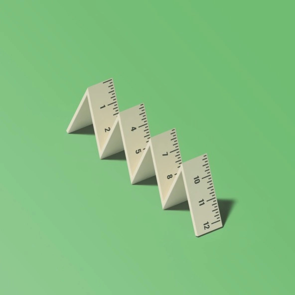 illustration of a ruler on a green background