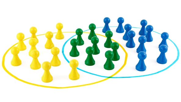 Ven diagram of board game pieces