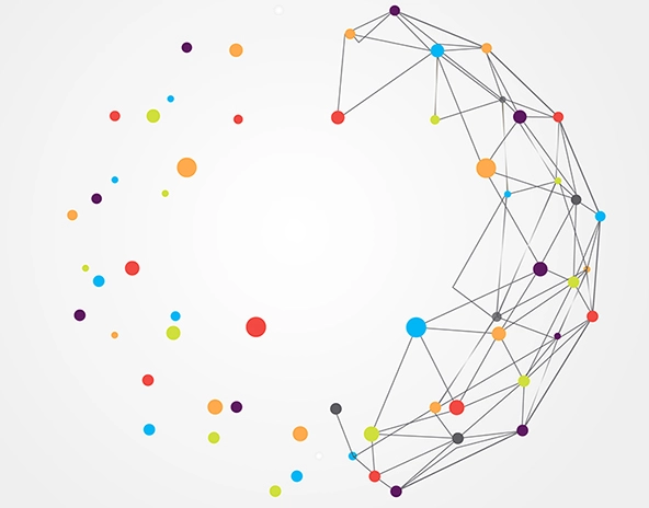 geometric image of connected dots in shape of circle