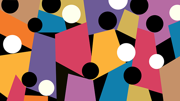 Geometric illustration of crowd of human figures