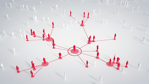 abstract depiction of group of connected people