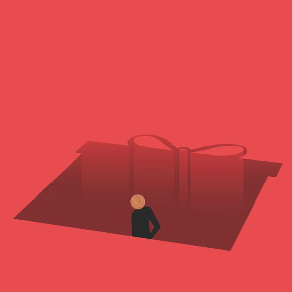 illustration of human figure in reectangular hole