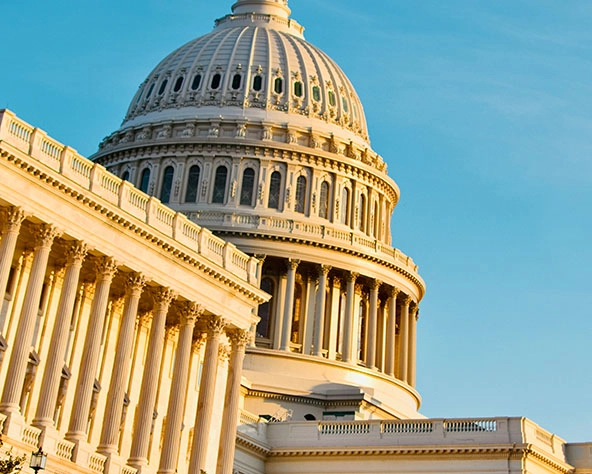 [Exterior facade of US Capitol building in Washington DC]
